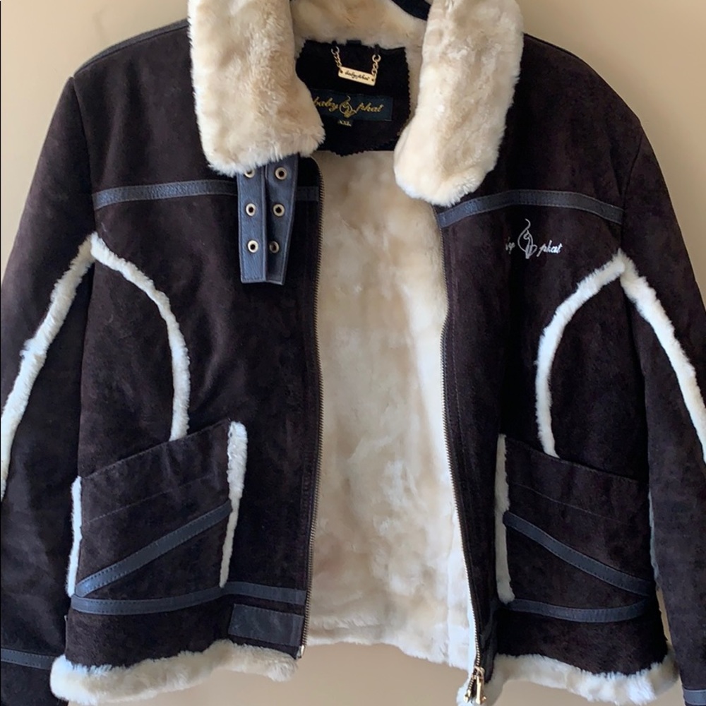Leather Fur Lined Baby Phat jacket